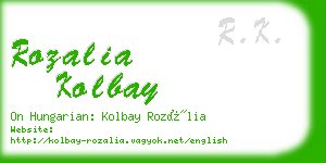 rozalia kolbay business card